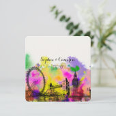 PixDezines LONDON COLOR/DIY背景色 招待状 (スタンド正面)