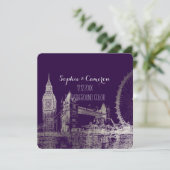 PixDezines London/Silver Foil/DIYバッフェイククグラウンド 招待状 (スタンド正面)