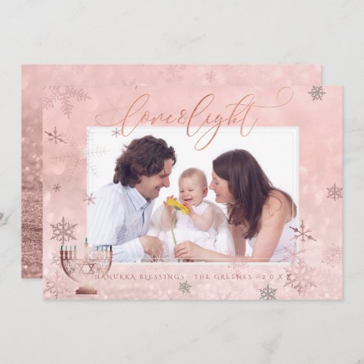 PixDezines Love+ライトハヌカー実在雪片 シーズンカード (正面/裏面)