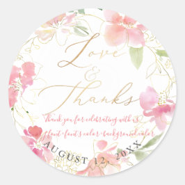 PixDezines Love+、感謝していフローラ水彩、赤面 ラウンドシール