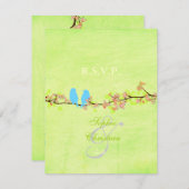 PixDezines LOVE BIRDS/DIY背景色 出欠カード (正面/裏面)