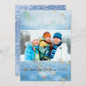 PixDezines Love+Light Hannukkah/snow+《写真》ぼけ味 シーズンカード (正面/裏面)