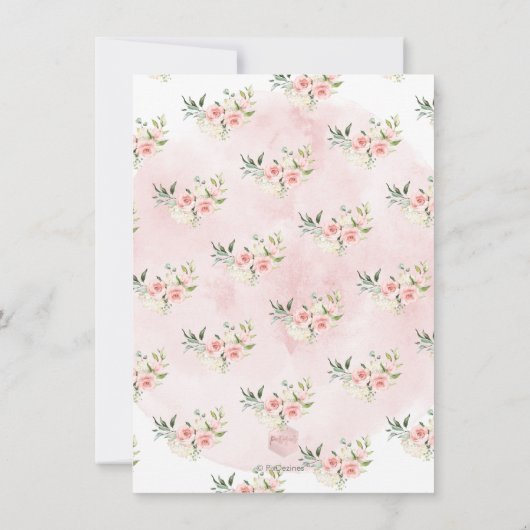 PixDezines Lunch Bubbly/Pink Champagne Glass 招待状 (裏面)