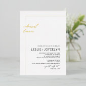 PixDezines Luxe書道ミニマリスト 箔招待状 (立ち正面)