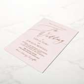 PixDezines Luxe書道ミニマルバラ金ゴールド 箔招待状 (回転した状態)