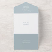 PixDezines Luxe書道DIYカラーダスティブルー オールインワン招待状 (外側)