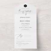 PixDezines Luxe書道DIY白黒 オールインワン招待状 (内側)