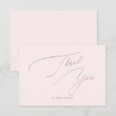 PixDezines Luxe Cligraphy エレガントバラ金ゴールド サンキューカード (正面/裏面)