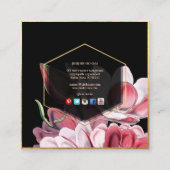 PixDezines MAGNOLIA/ヴィンテージ植物学プリント スクエア名刺 (裏面)