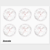 PixDezines MARBLEフェイクバラ金ゴールド、ありがとうございます+ハート ラウンドシール (シート)