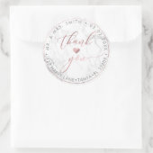 PixDezines MARBLEフェイクバラ金ゴールド、ありがとうございます+ハート ラウンドシール (バッグ)