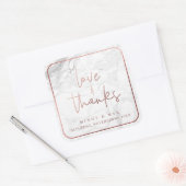PixDezines MARBLEフェイクバラ金ゴールドLOVE+感謝してい スクエアシール (封筒)