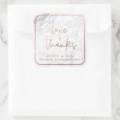 PixDezines MARBLEフェイクバラ金ゴールドLOVE+感謝してい スクエアシール (バッグ)