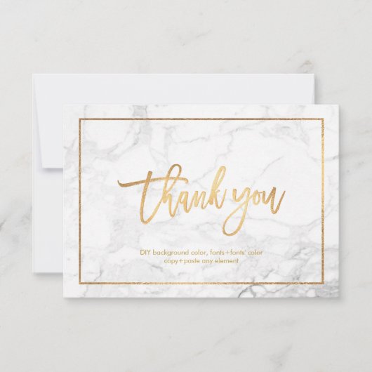 PixDezines MARBLE+フェイク金ゴールドフラットサンキュー サンキューカード (正面)