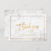 PixDezines MARBLE+フェイク金ゴールドフラットサンキュー サンキューカード (正面/裏面)