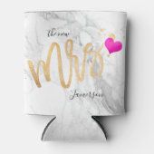 PixDezines Marble+フェイク金ゴールド新しいMrs. 缶クーラー (正面)