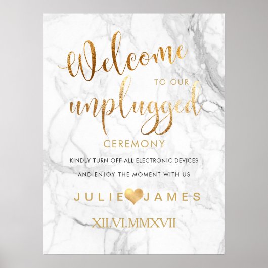 PixDezines Marble/フェイク金ゴールド/#UNPLUGGED ポスター (正面)