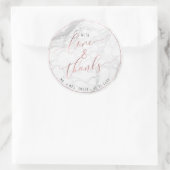 PixDezines MARBLE+フェイク ローズゴールド, ラブ+サンキュー ラウンドシール (バッグ)