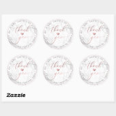 PixDezines MARBLE FAUX ROSE GOLD, ありがとう+ハート ラウンドシール (シート)