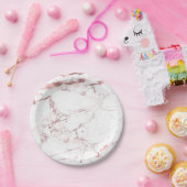 PixDezines Marble/Roseフェイク Gold Venes ペーパープレート (パーティー)