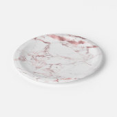 PixDezines Marble/Roseフェイク Gold Venes ペーパープレート (アングル)