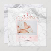 PixDezines Marbre Blanc, Bapteme File 招待状 (正面/裏面)