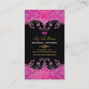 PixDezines Marie Antoinetteホットピンク 名刺