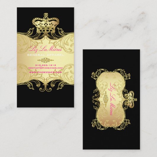 PixDezines MARIE ANTOINETTE EN Oro 名刺 (正面/裏面)