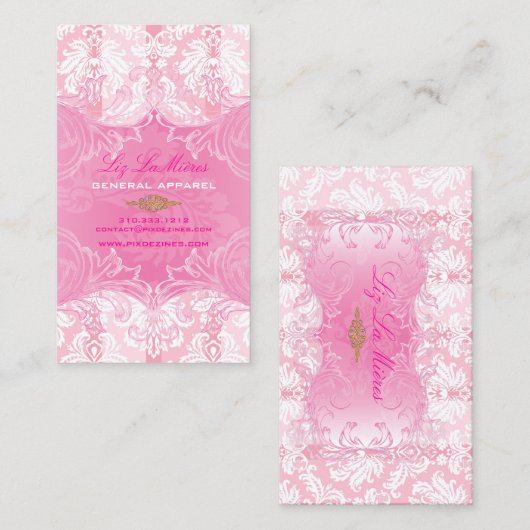 PixDezines Marie Antoinette on Pique Damask（Pique  名刺 (正面/裏面)