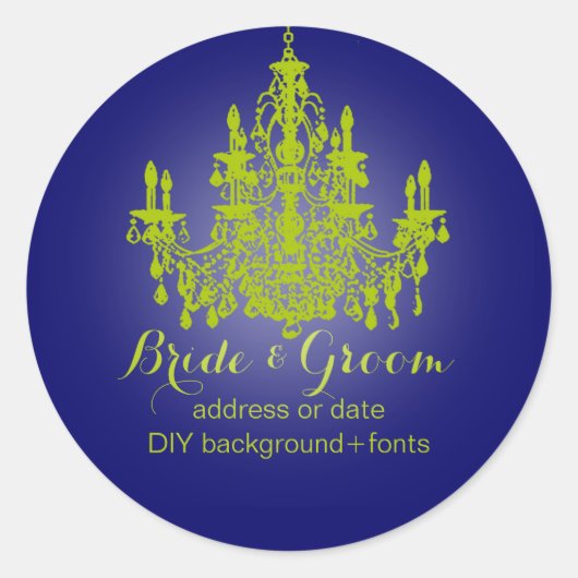 PixDezines matchaグリーンシャンデリア/DIYbackground ラウンドシール (正面)