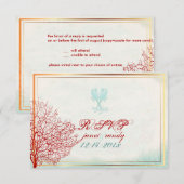 PixDezines Maui Coral + Seahorse Beach Party RSVP (正面/裏面)