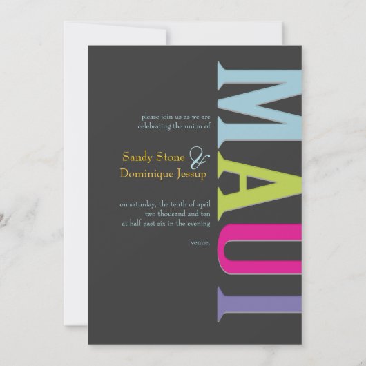 PixDezines Maui/DIYカラー 招待状 (裏面)