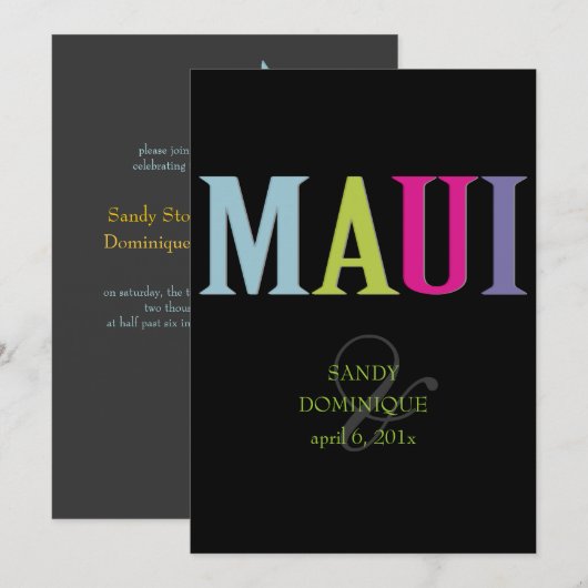 PixDezines Maui/DIYカラー 招待状 (正面/裏面)