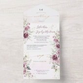 PixDezines Mauveピ素朴ックローズ オールインワン招待状 (内側)