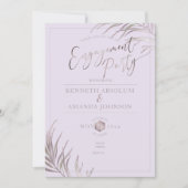 PixDezines Mauve+薄紫パーム、婚約パーティ 招待状 (正面)