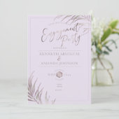 PixDezines Mauve+薄紫パーム、婚約パーティ 招待状 (スタンド正面)