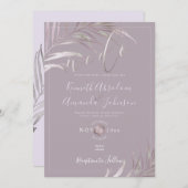 PixDezines Mauve+薄紫・パームズ 招待状 (正面/裏面)