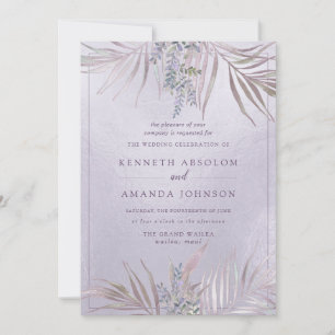 PixDezines Mauve+Lilac Palms, イリデセント 招待状