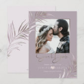 PixDezines MAUVE PALMS SAVE THE DATE セーブザデート (正面/裏面)