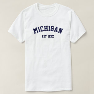 PixDezines MICHIGAN/DIY文字+COLOR/CAPRI BLUE Tシャツ