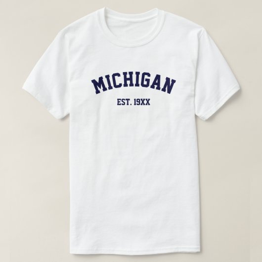 PixDezines MICHIGAN/DIY文字+COLOR/CAPRI BLUE Tシャツ (デザイン正面)