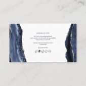 PixDezines Midnight Blue Water Color Agate 名刺 (裏面)