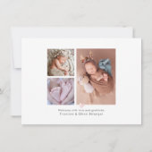 PixDezines Minimalist Photos Birth Announce 招待状 (裏面)