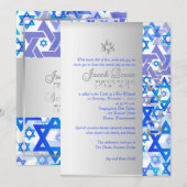 PixDezines mod スターズ/バー ミツバ/ダークブルー/シルバー 招待状 (正面/裏面)