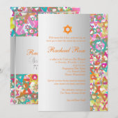 PixDezines mod スター/バル ミツバ・マルチカラー 招待状 (正面/裏面)