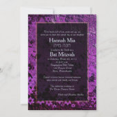 PixDezines Mod/バット・ミツバ/ダビデの星/パープル 招待状 (裏面)