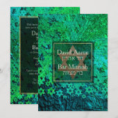 PixDezines Mod/バル ミツバ/ダビデの星/エメラルド 招待状 (正面/裏面)
