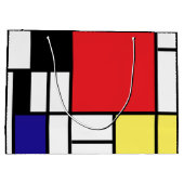 PixDezines modrian/抽象芸術 ラージペーパーバッグ (裏面)