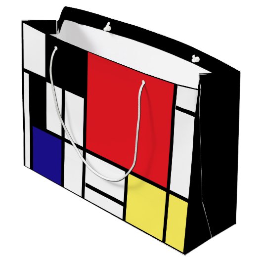 PixDezines modrian/抽象芸術 ラージペーパーバッグ (裏面アングル)