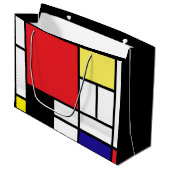 PixDezines modrian/抽象芸術 ラージペーパーバッグ (正面アングル)